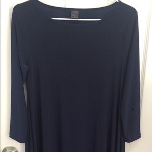 Ducci navy blue dress asymmetrical hem